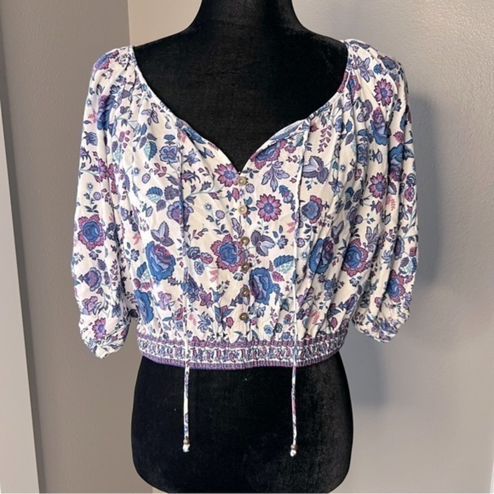 NWT Joie floral lightweight cropped blouse size medium